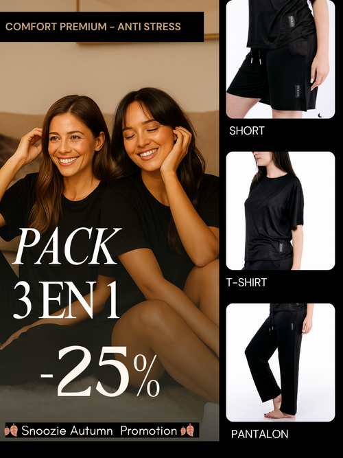 Snoozie® Tenue Noire – Pyjama/Homewear 3 Pièces