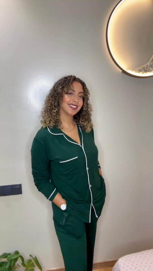 Ensemble Pyjama Vert Émeraude – Confort Naturel & Respirant (Sans Polyester)